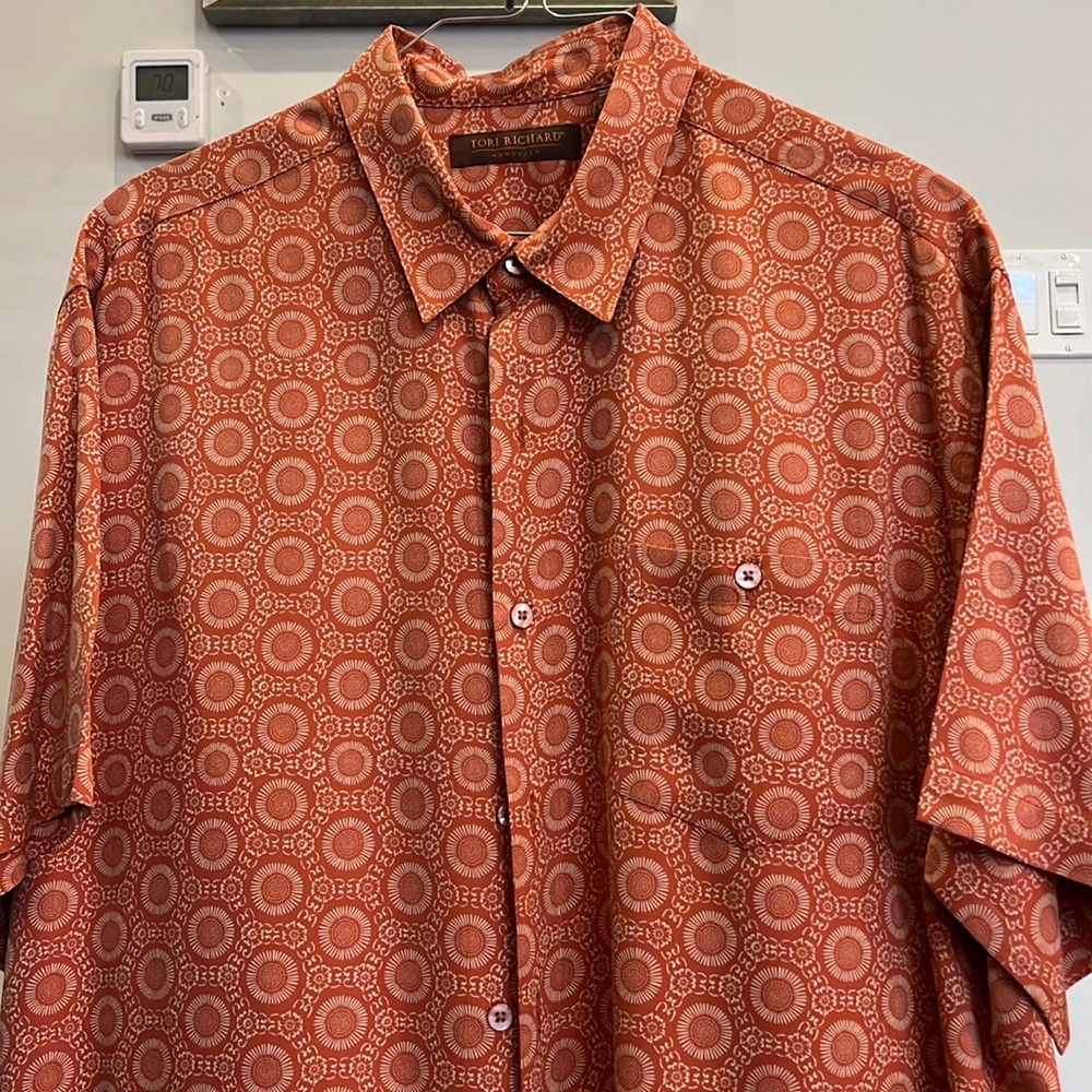 Peach Button Down Short Sleeve Shirt